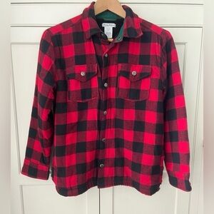 Tommy Bahama Red/Black Buffalo Flannel Jacket Boys XL/14 SOFT SHERPA LINING